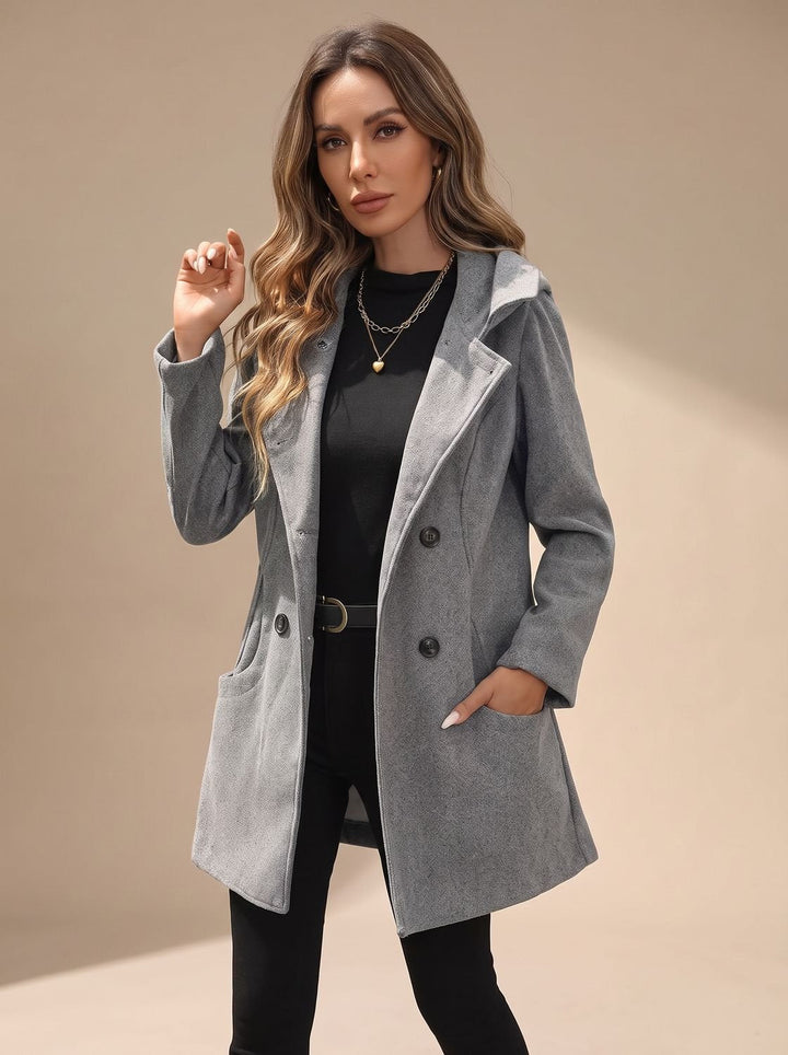 Twyla | Women's Double-Breasted Wool-Blend Coat with Lapels