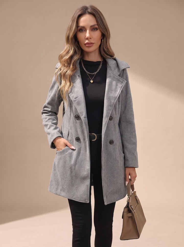Twyla | Women's Double-Breasted Wool-Blend Coat with Lapels