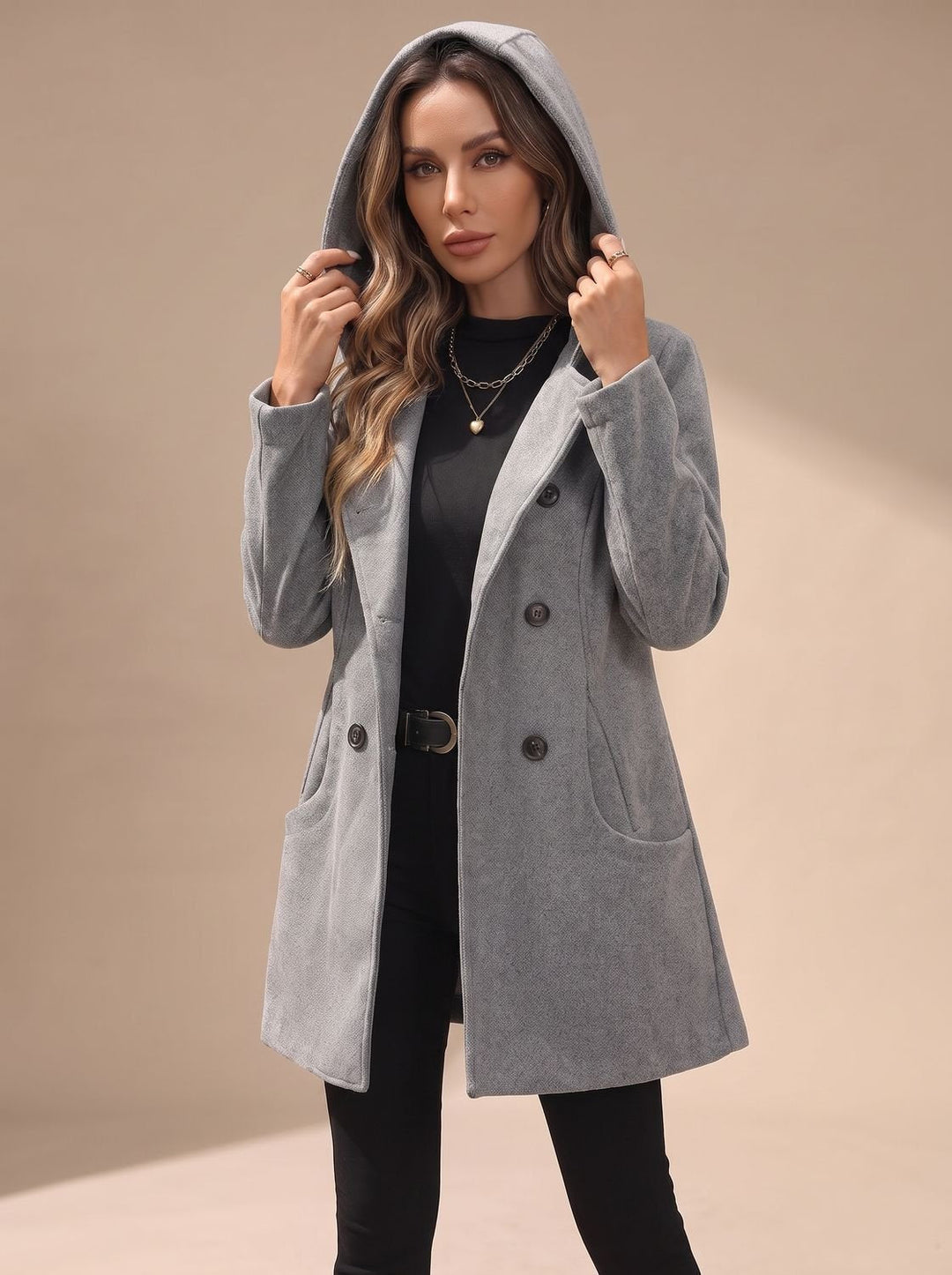 Twyla | Women's Double-Breasted Wool-Blend Coat with Lapels