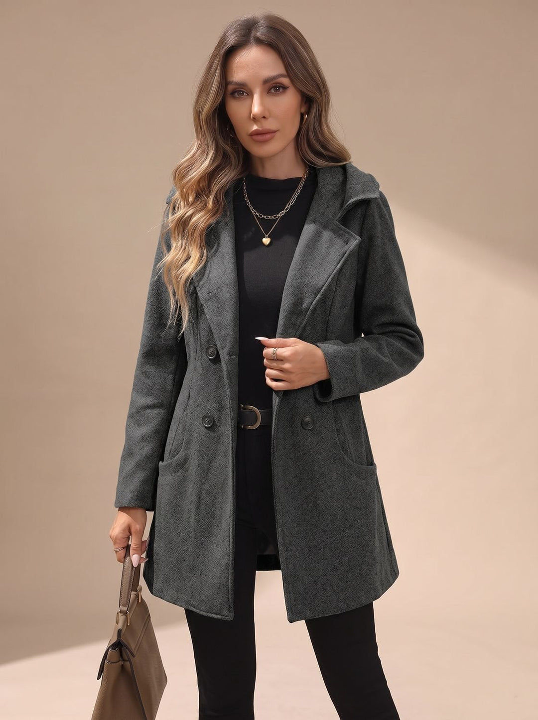Twyla | Women's Double-Breasted Wool-Blend Coat with Lapels