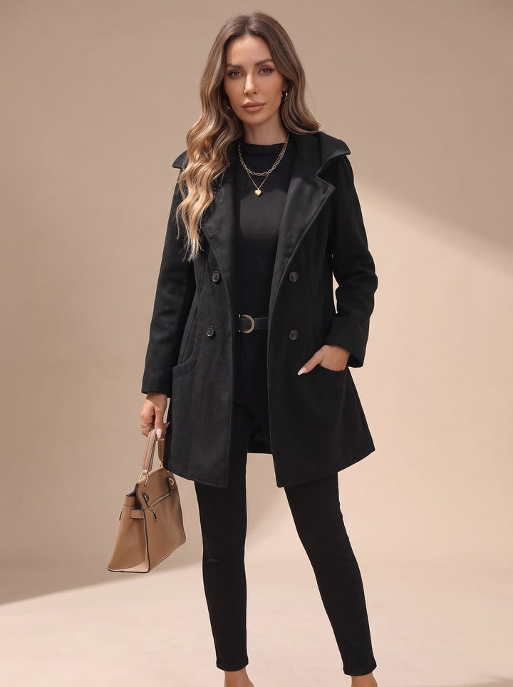 Twyla | Women's Double-Breasted Wool-Blend Coat with Lapels