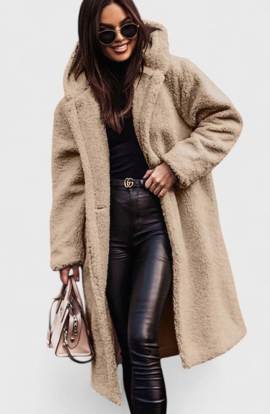 Araminta | Women's Oversized Longline Teddy Faux Fur Coat