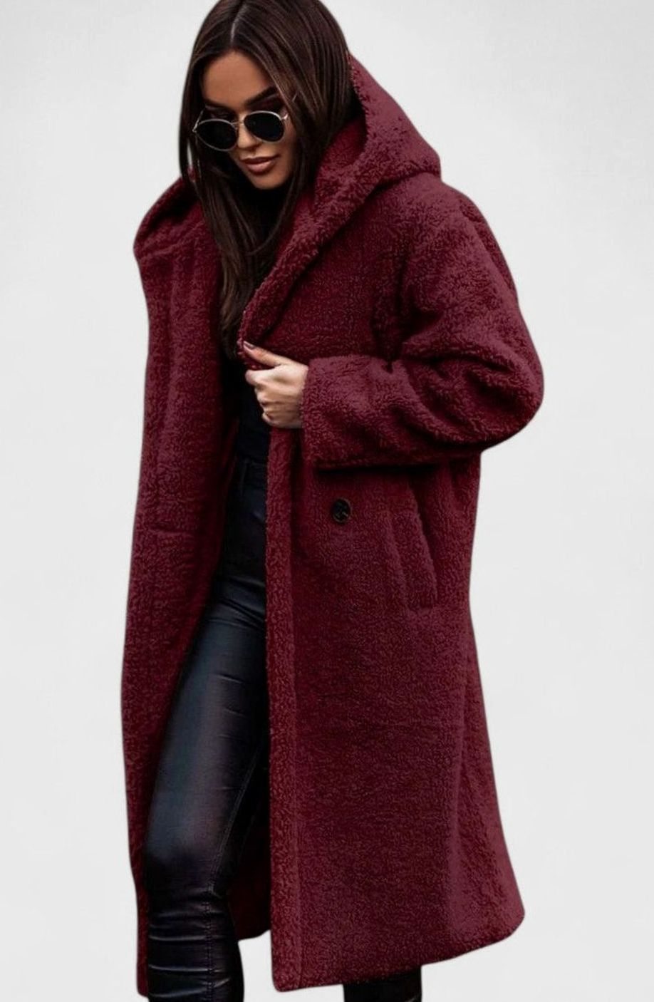 Araminta | Women's Oversized Longline Teddy Faux Fur Coat