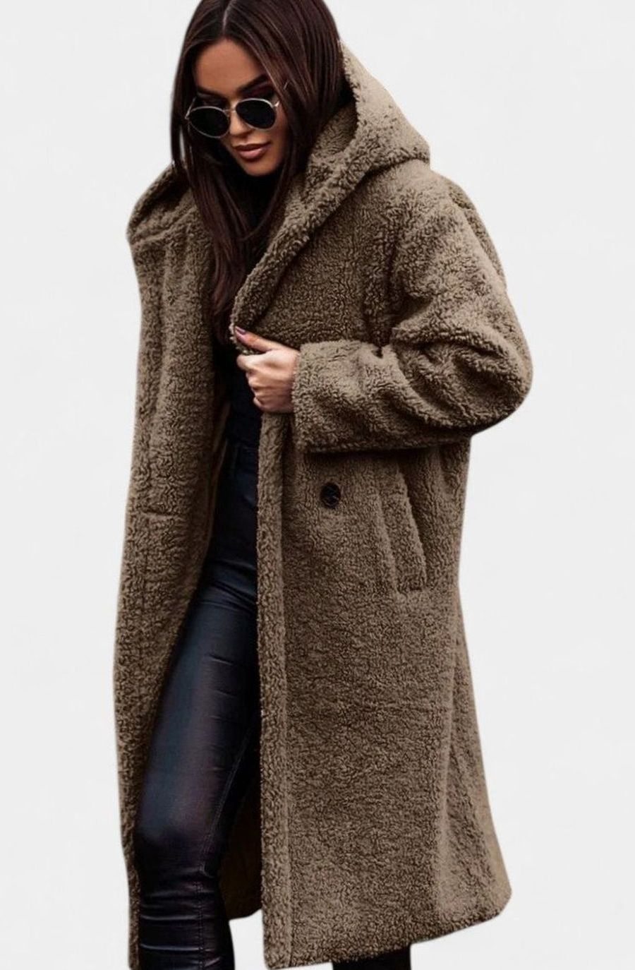 Araminta | Women's Oversized Longline Teddy Faux Fur Coat