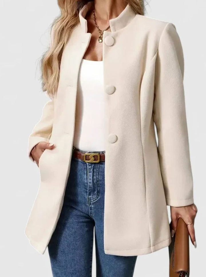 Hester | Women's Tailored Stand Collar Button-Front Coat