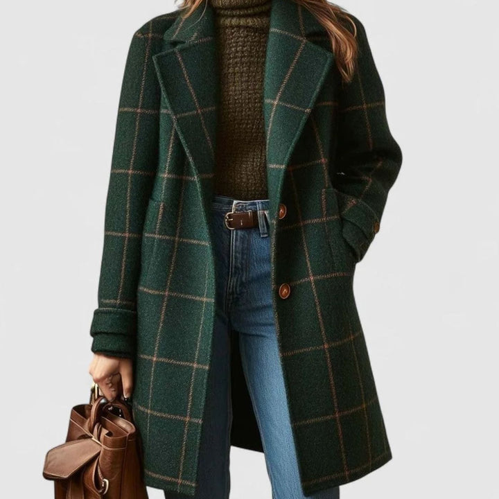 Tirion | Women's Checked Wool-Blend Mid-Length Winter Coat