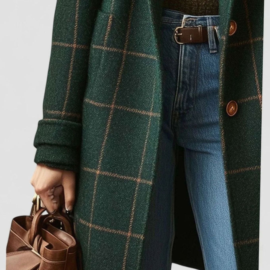 Tirion | Women's Checked Wool-Blend Mid-Length Winter Coat