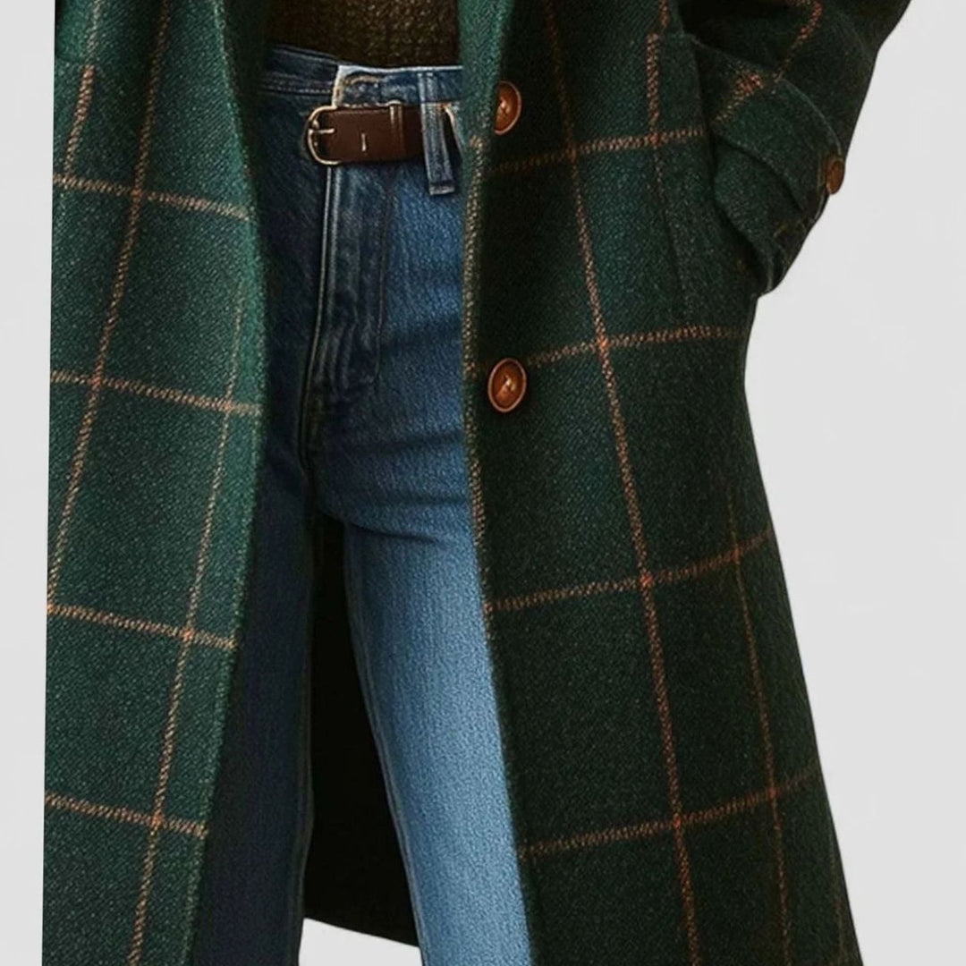Tirion | Women's Checked Wool-Blend Mid-Length Winter Coat