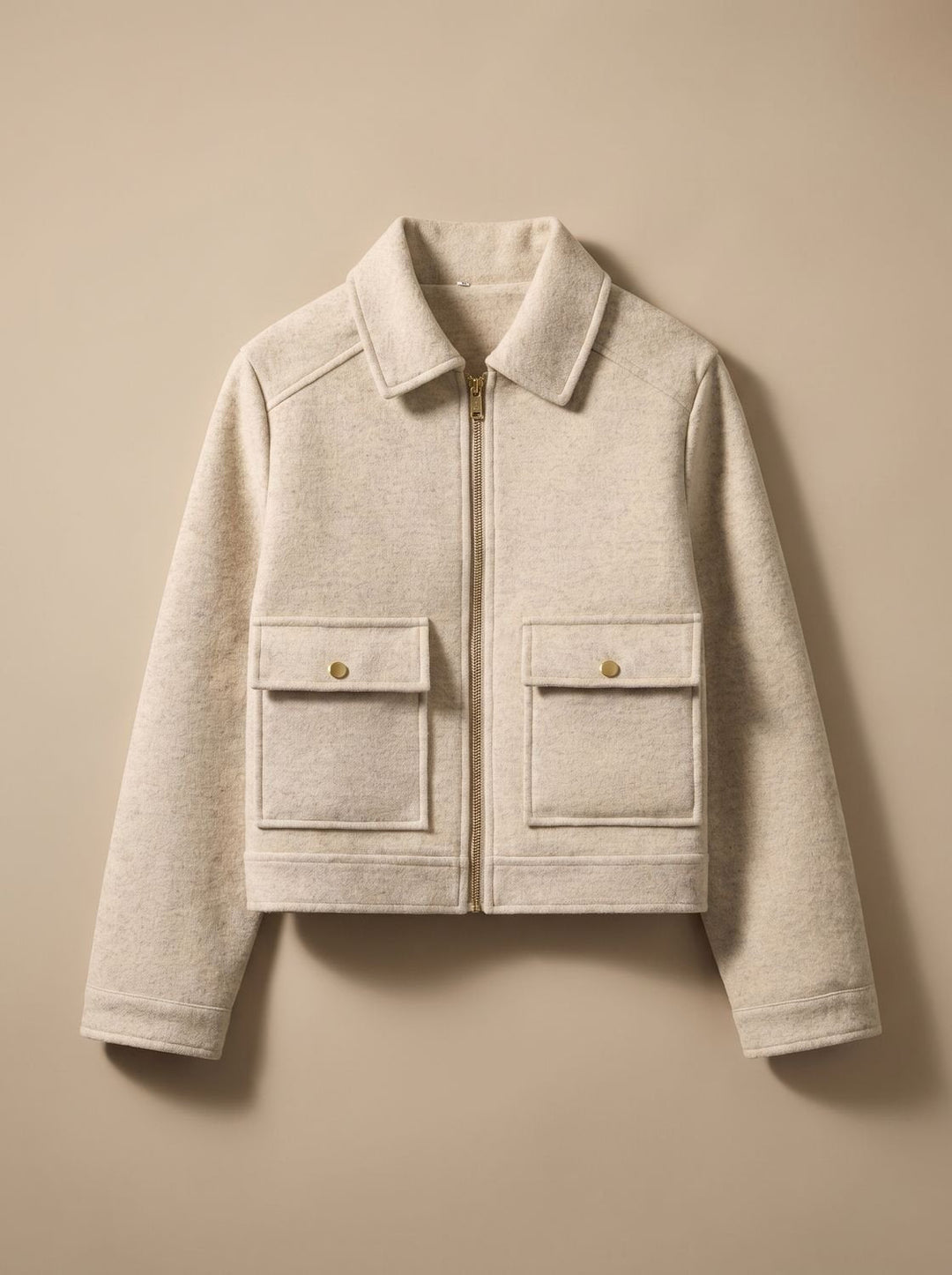 Linnet | Women's Short Wool-Blend Stand Collar Button-Up Coat