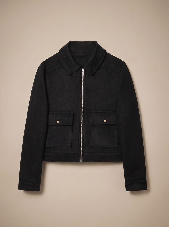 Linnet | Women's Short Wool-Blend Stand Collar Button-Up Coat