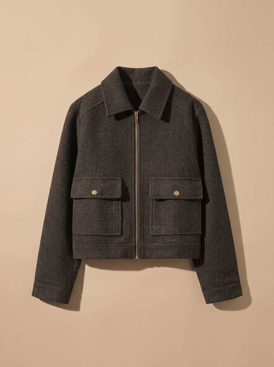 Linnet | Women's Short Wool-Blend Stand Collar Button-Up Coat