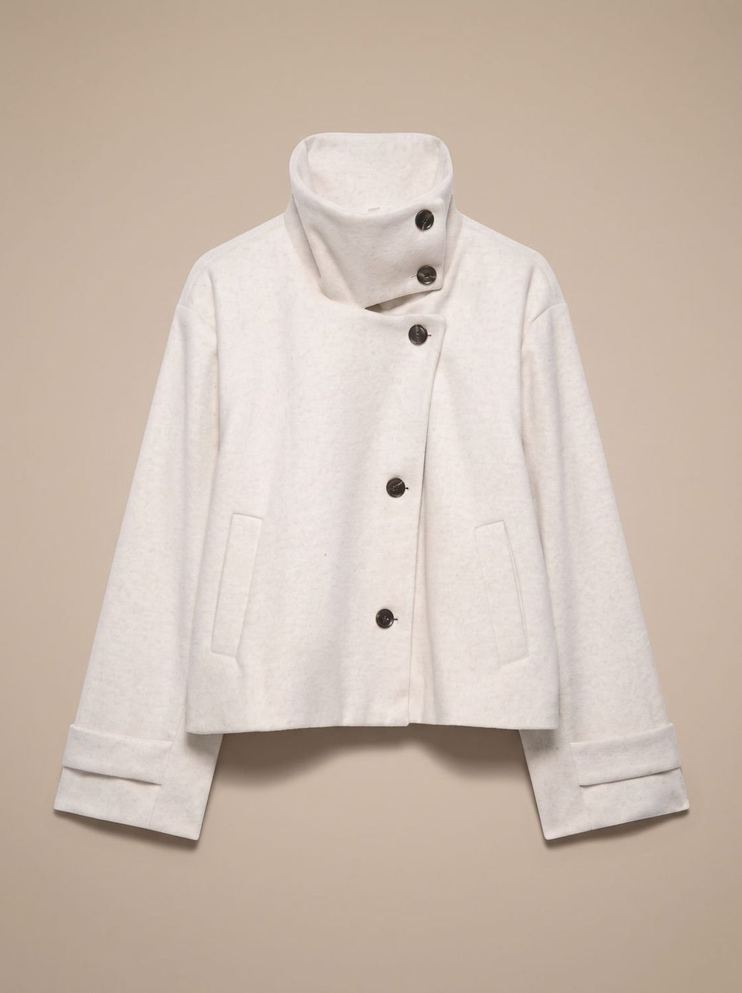 Linnet | Women's Short Wool-Blend Stand Collar Button-Up Coat
