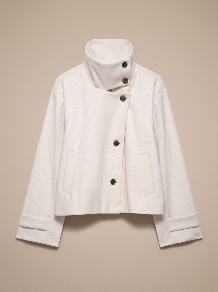 Linnet | Women's Short Wool-Blend Stand Collar Button-Up Coat
