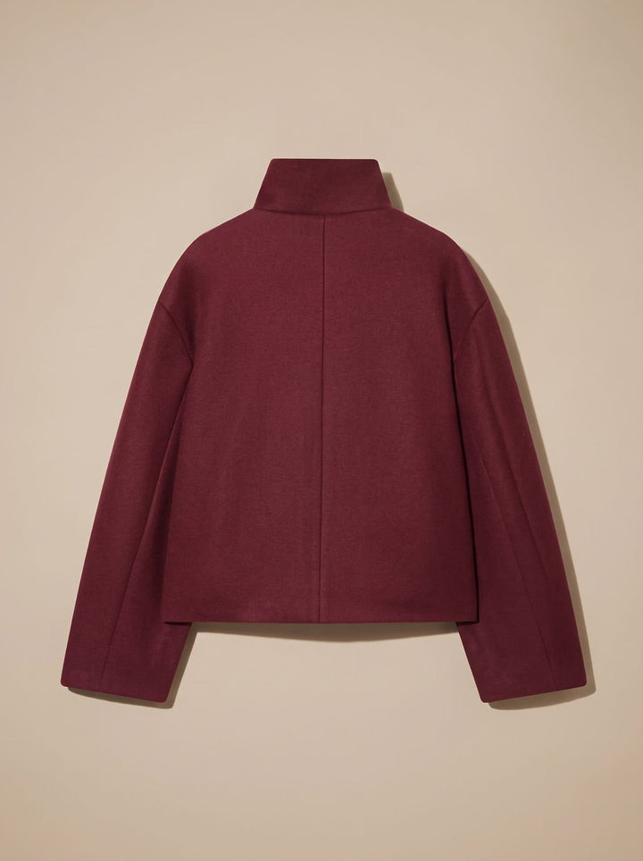 Linnet | Women's Short Wool-Blend Stand Collar Button-Up Coat