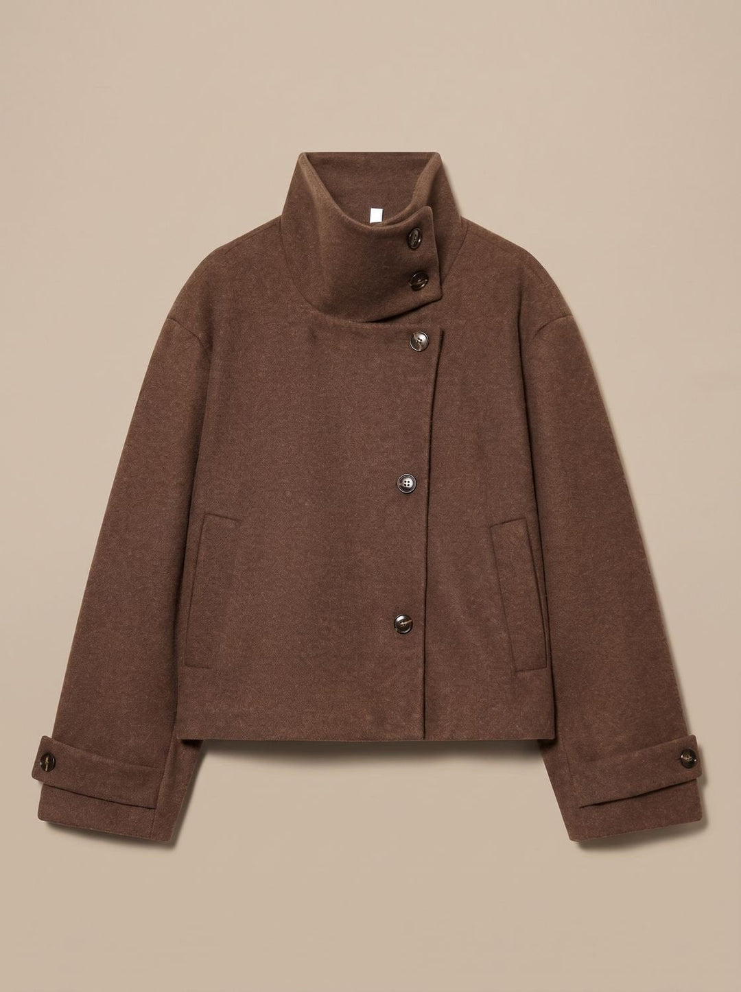 Linnet | Women's Short Wool-Blend Stand Collar Button-Up Coat