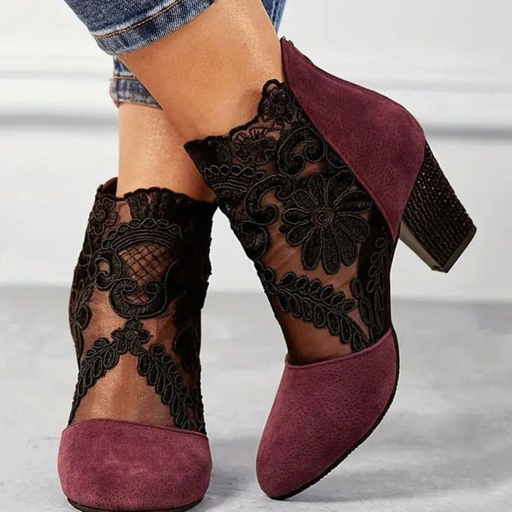 Grace | Women's Lace Block Heel Ankle Boots