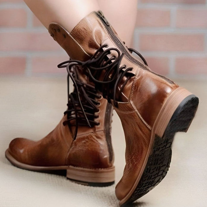 Deirdre | Women's Western Lace-Up Mid-Calf Boots