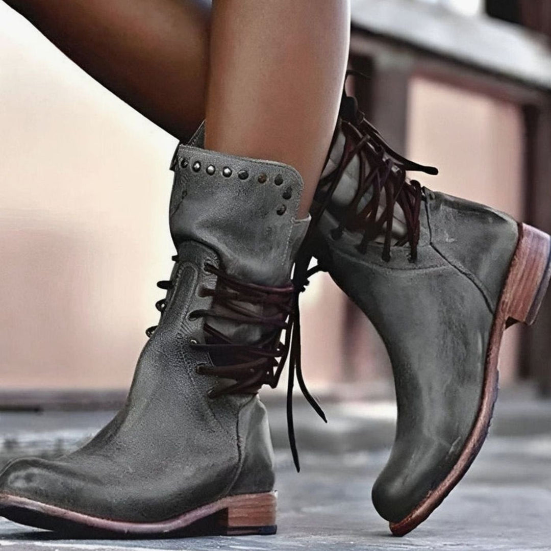 Deirdre | Women's Western Lace-Up Mid-Calf Boots