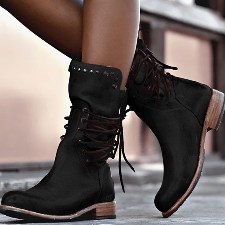 Deirdre | Women's Western Lace-Up Mid-Calf Boots