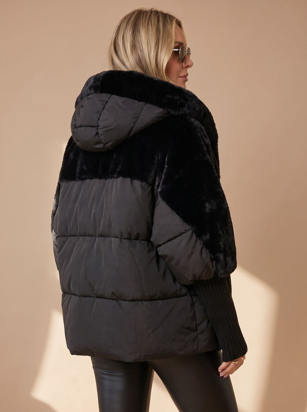Briana | Women's Short Quilted Faux Fur Hooded Puffer Jacket