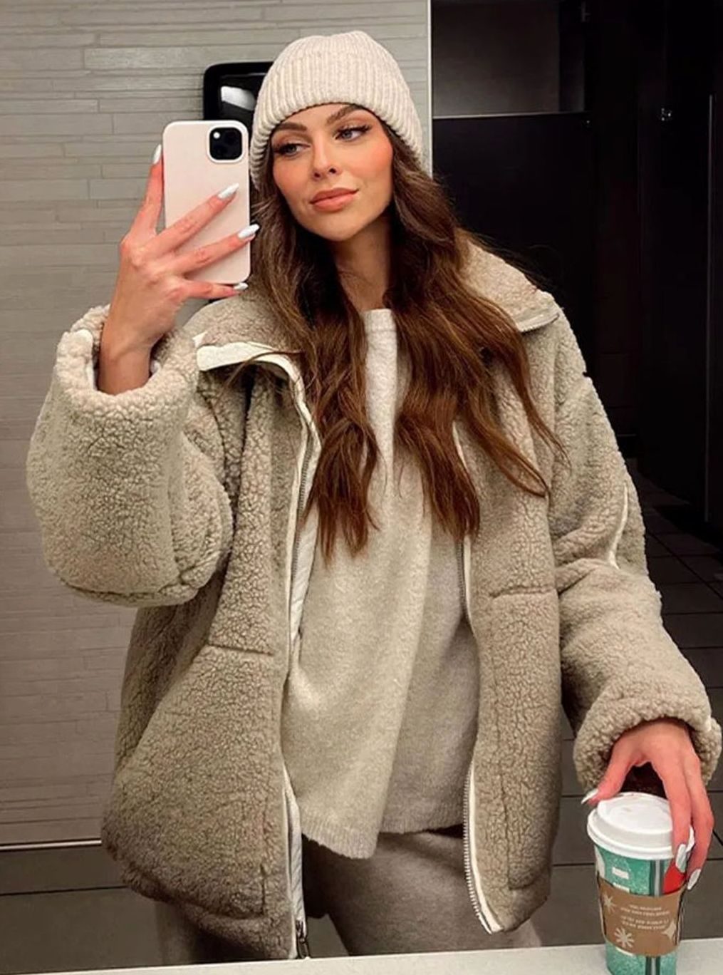 Elvira | Women's Relaxed Fit Teddy Fleece Zip-Up Jacket