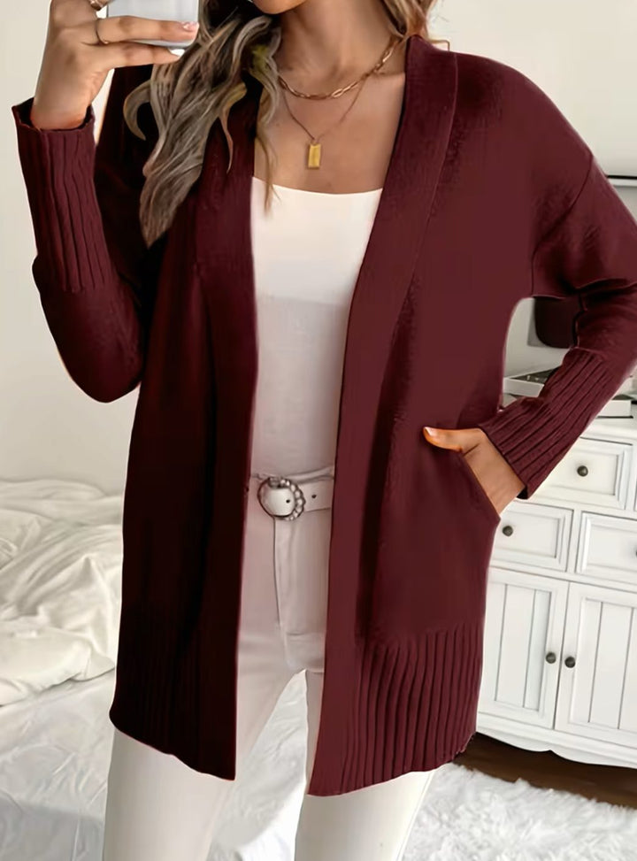 Liora | Women's Relaxed Open-Front Longline Knit Cardigan