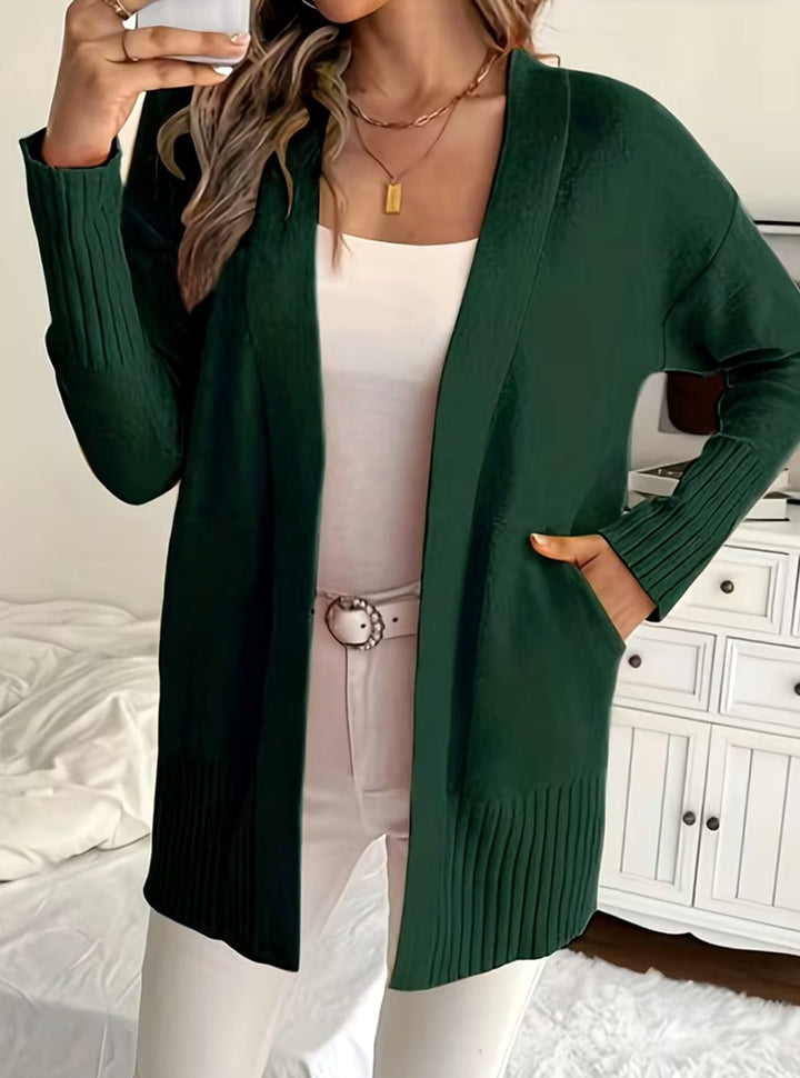 Liora | Women's Relaxed Open-Front Longline Knit Cardigan