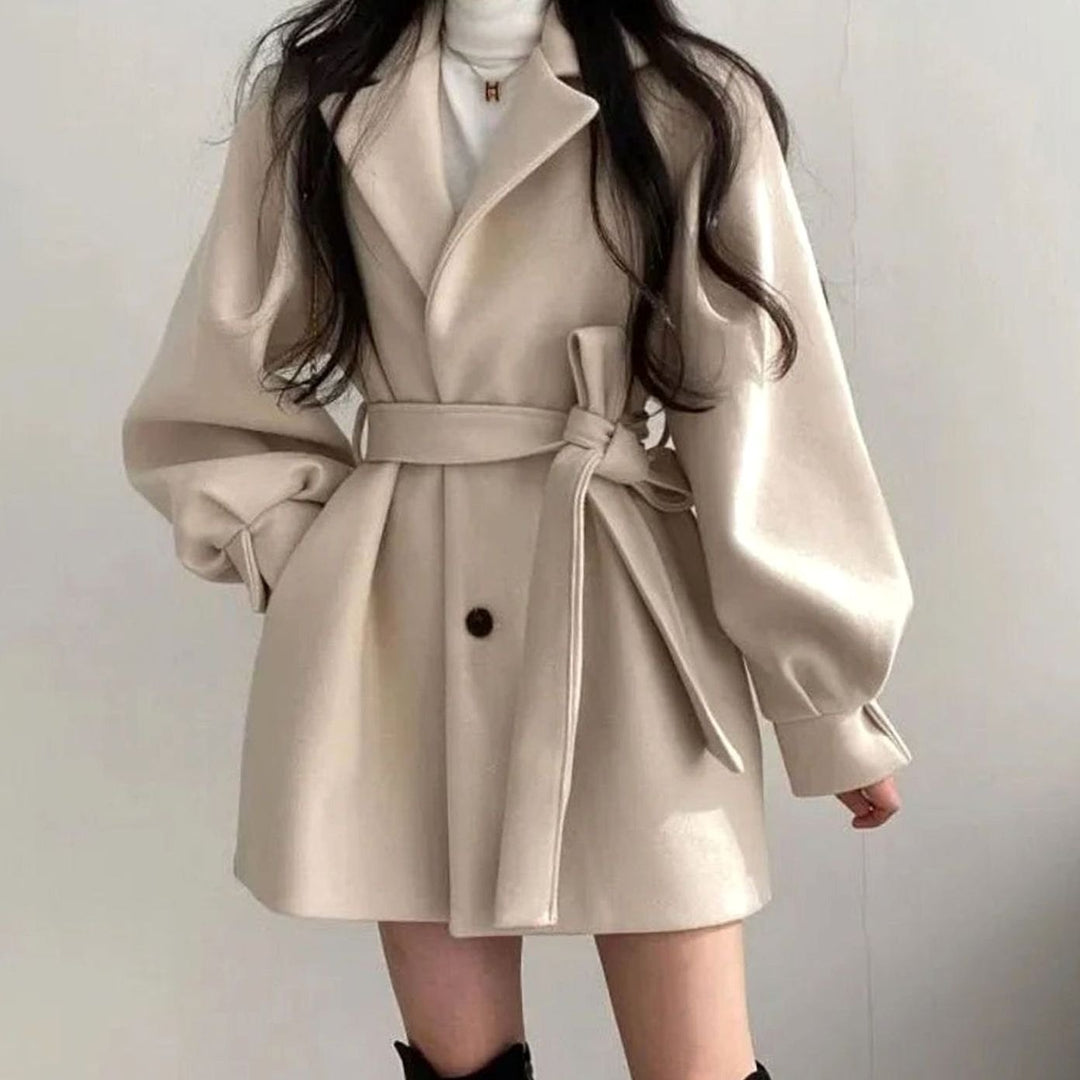 Cressida | Women's Short Belted Wool-Look A-Line Coat