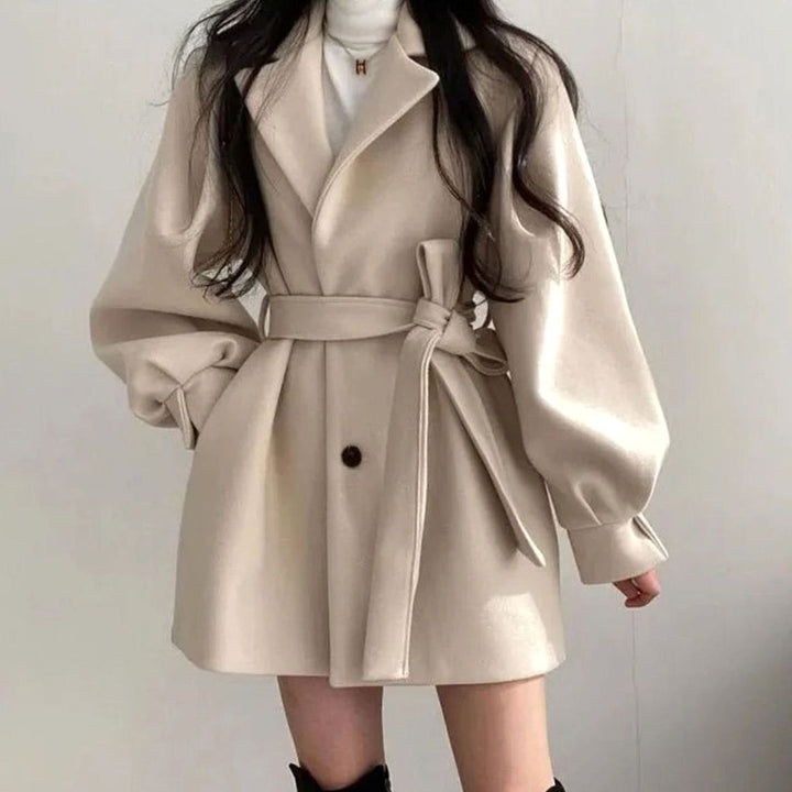 Cressida | Women's Short Belted Wool-Look A-Line Coat