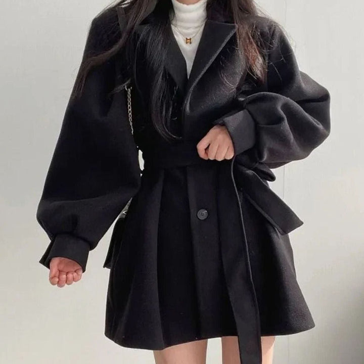 Cressida | Women's Short Belted Wool-Look A-Line Coat