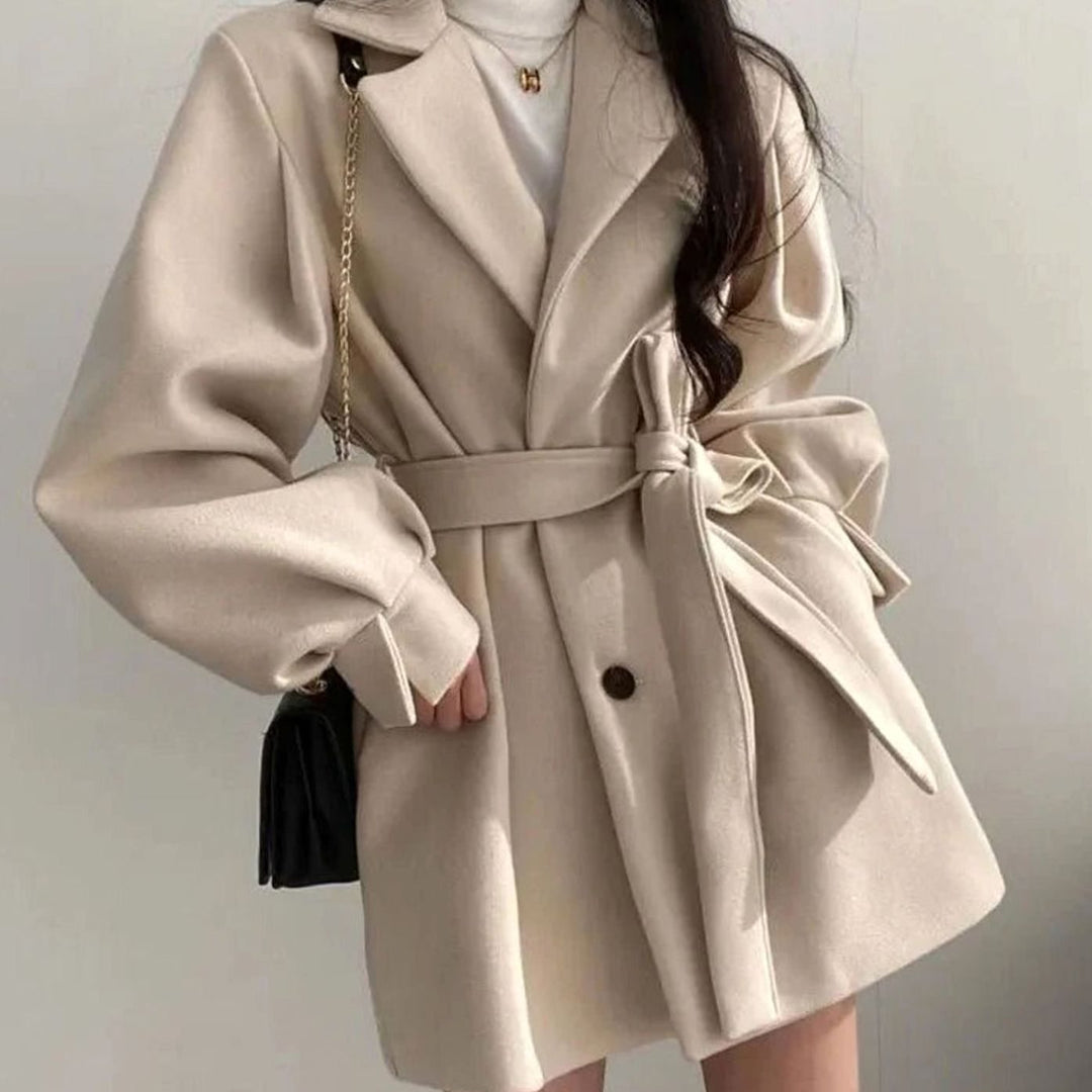 Cressida | Women's Short Belted Wool-Look A-Line Coat