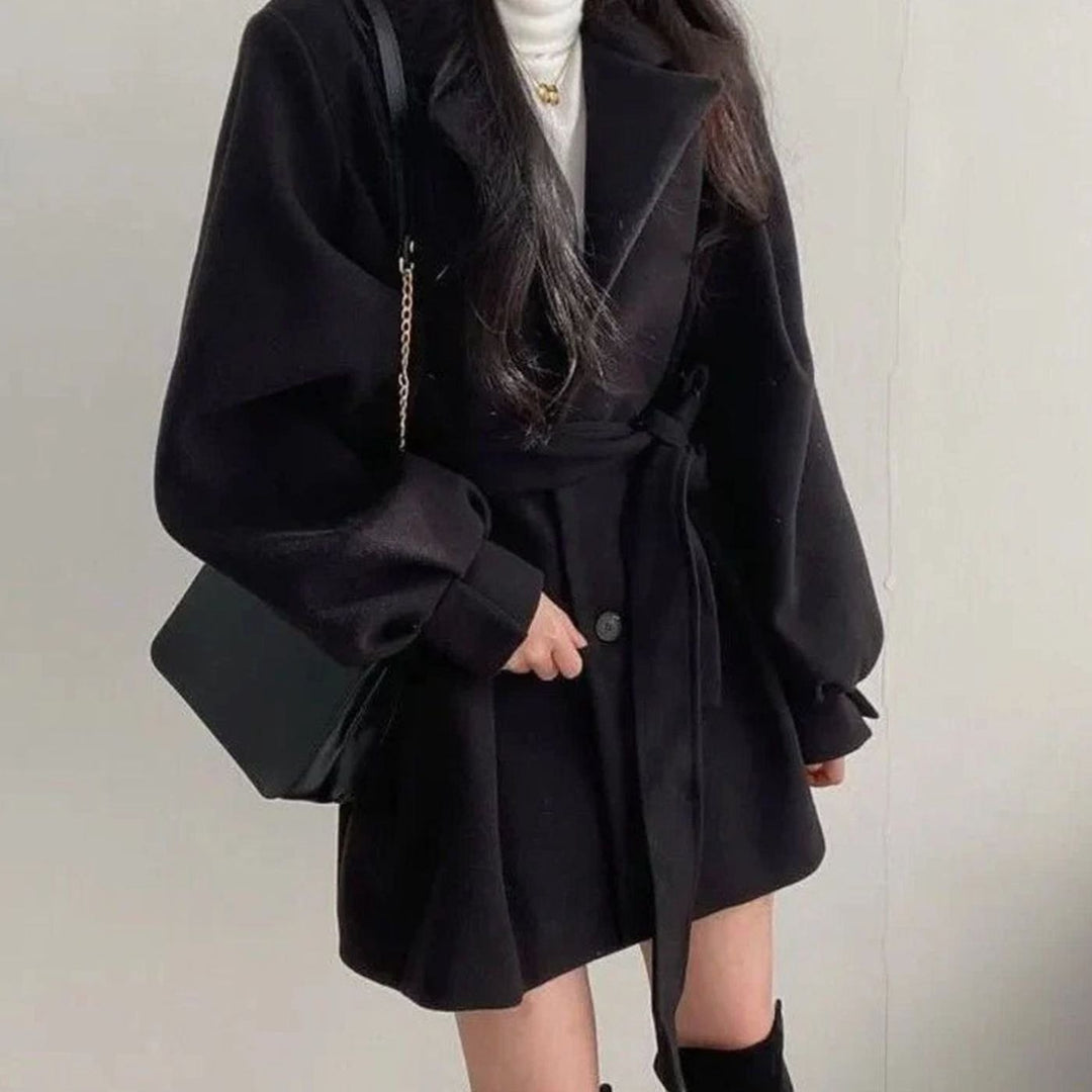 Cressida | Women's Short Belted Wool-Look A-Line Coat