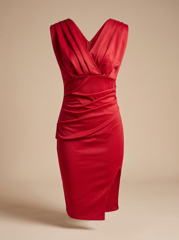 Zoe | Women's Ruched Bodycon Midi Dress
