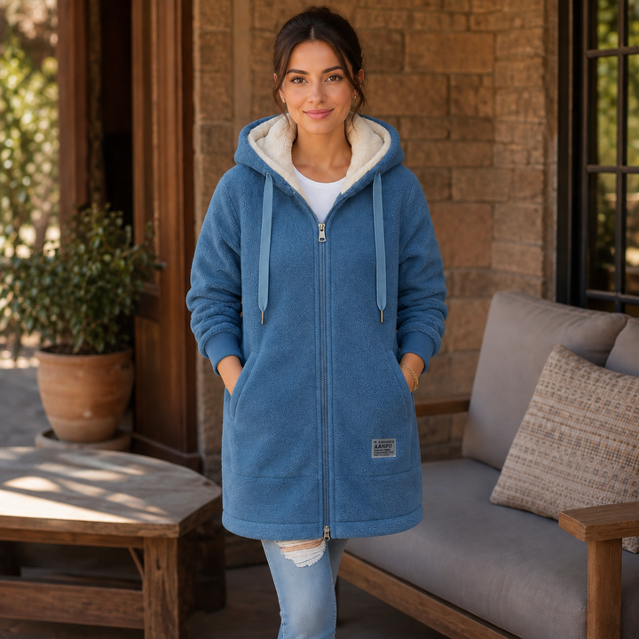 Eirian | Women's Sherpa-Lined Hooded Full-Zip Fleece Jacket