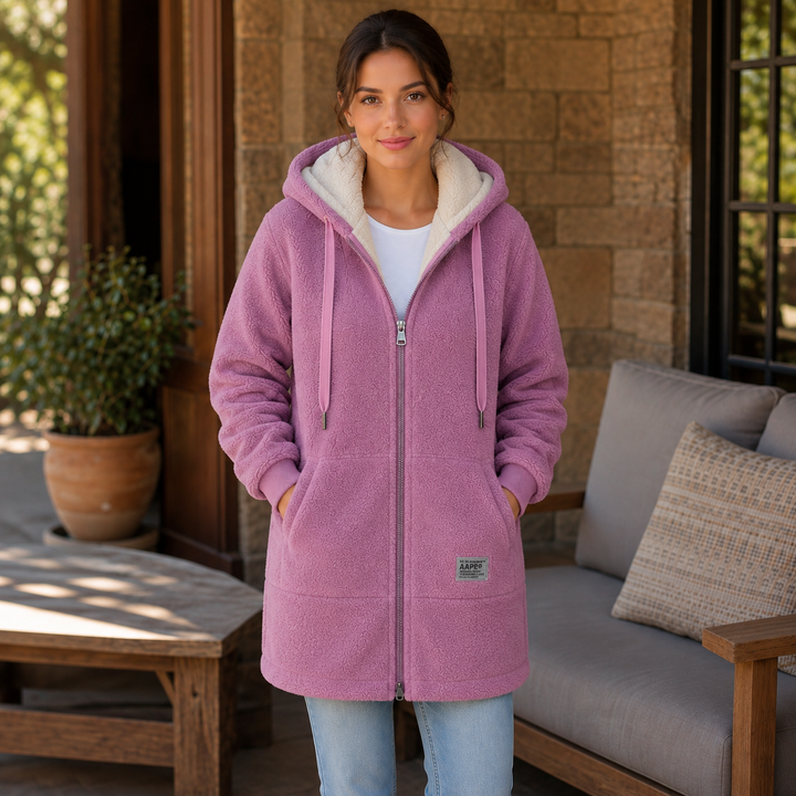 Eirian | Women's Sherpa-Lined Hooded Full-Zip Fleece Jacket