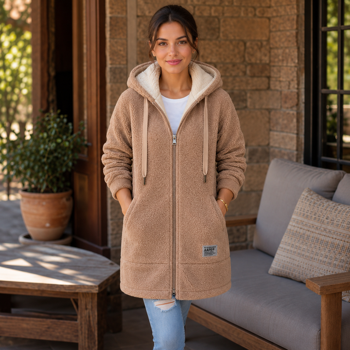 Eirian | Women's Sherpa-Lined Hooded Full-Zip Fleece Jacket
