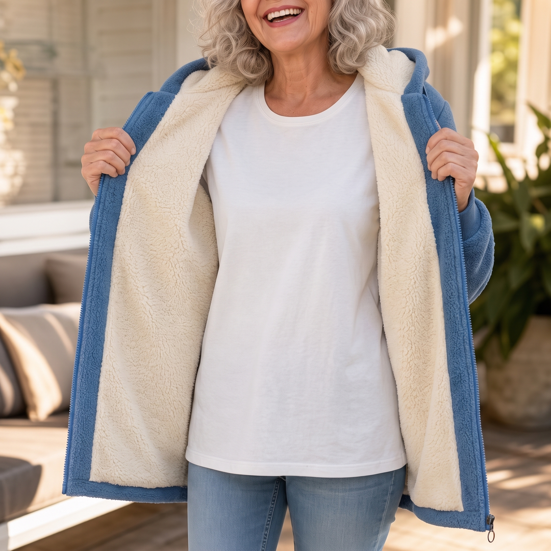 Eirian | Women's Sherpa-Lined Hooded Full-Zip Fleece Jacket