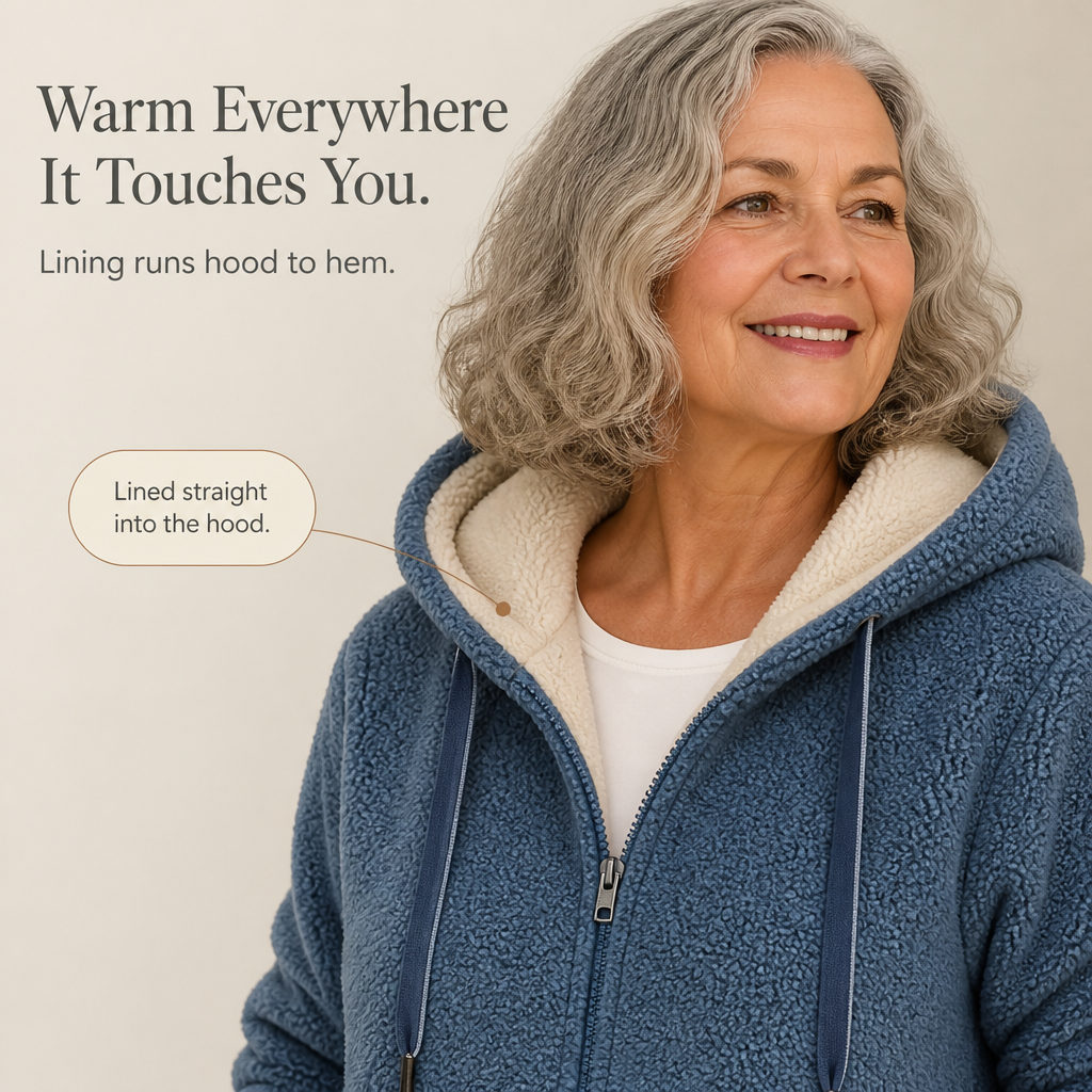Eirian | Women's Sherpa-Lined Hooded Full-Zip Fleece Jacket