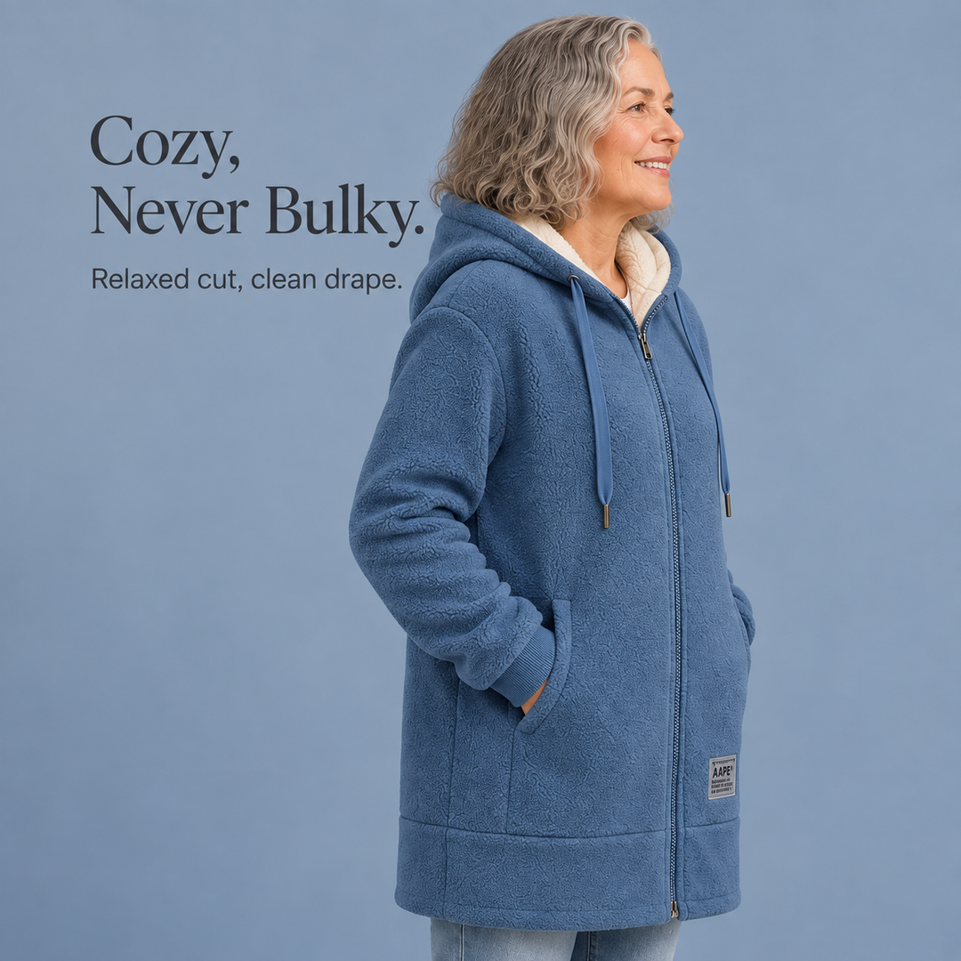Eirian | Women's Sherpa-Lined Hooded Full-Zip Fleece Jacket