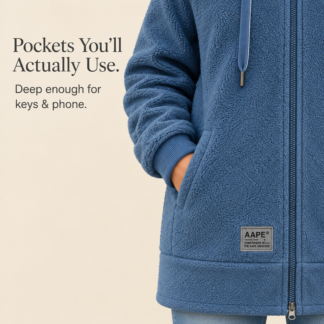 Eirian | Women's Sherpa-Lined Hooded Full-Zip Fleece Jacket