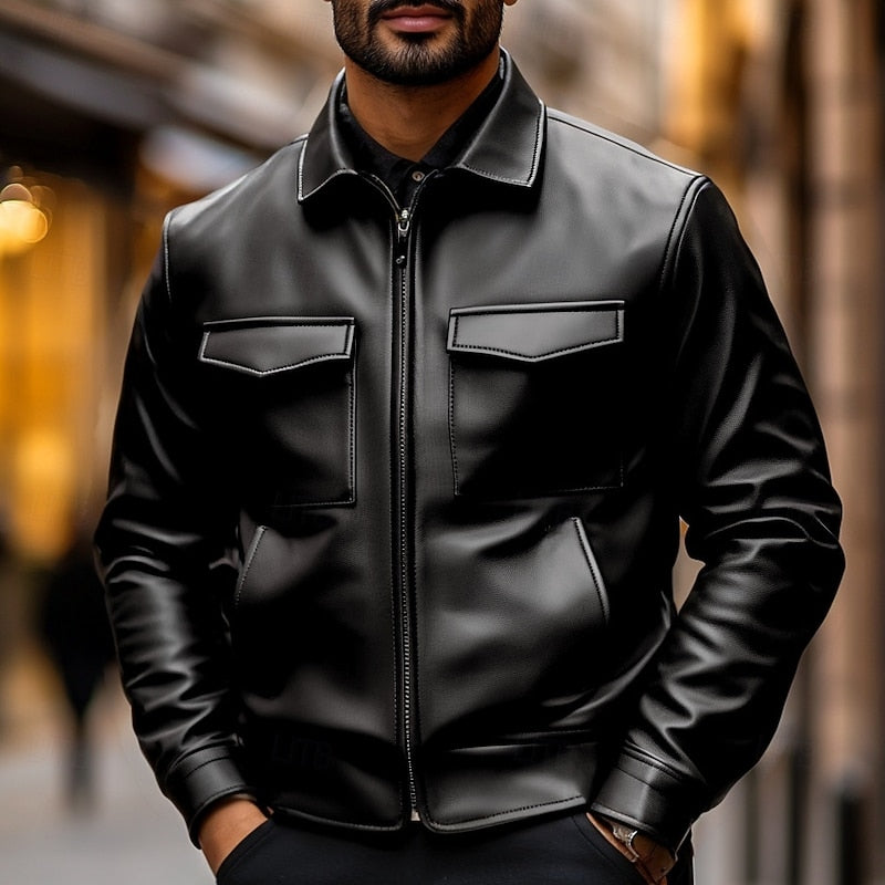 Keir | Men's Classic Zip-Up Biker Jacket